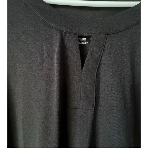 Women's Hanes Keyhole neckTunic casual  black 3/4 sleeve soft fabric size XL - Picture 4 of 10
